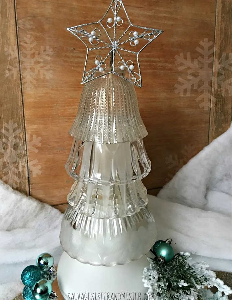 tabletop christmas tree from glass light shades