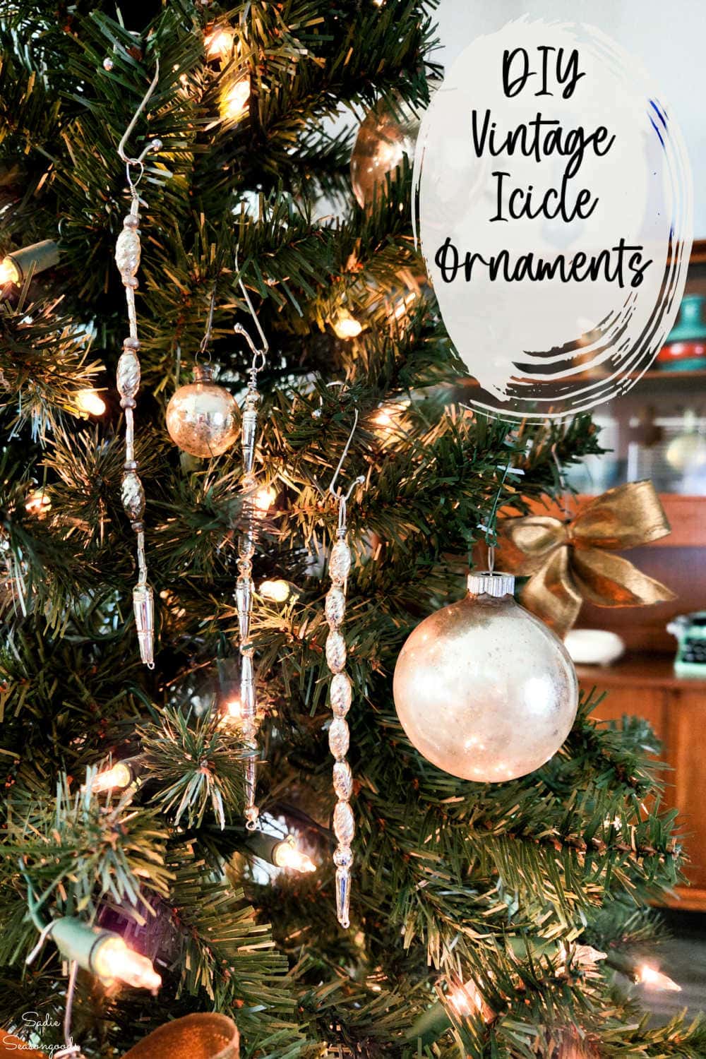 diy icicle ornaments from vintage beads