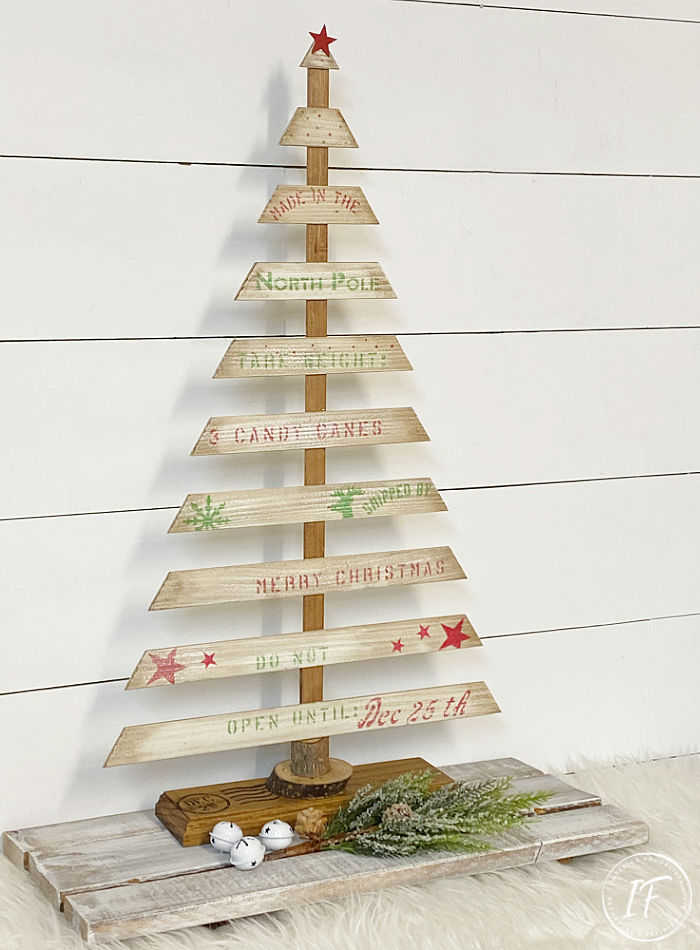 wood slat christmas tree