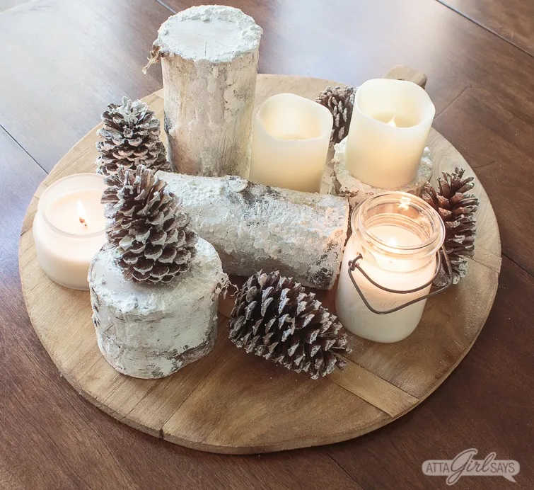 diy winter centerpiece