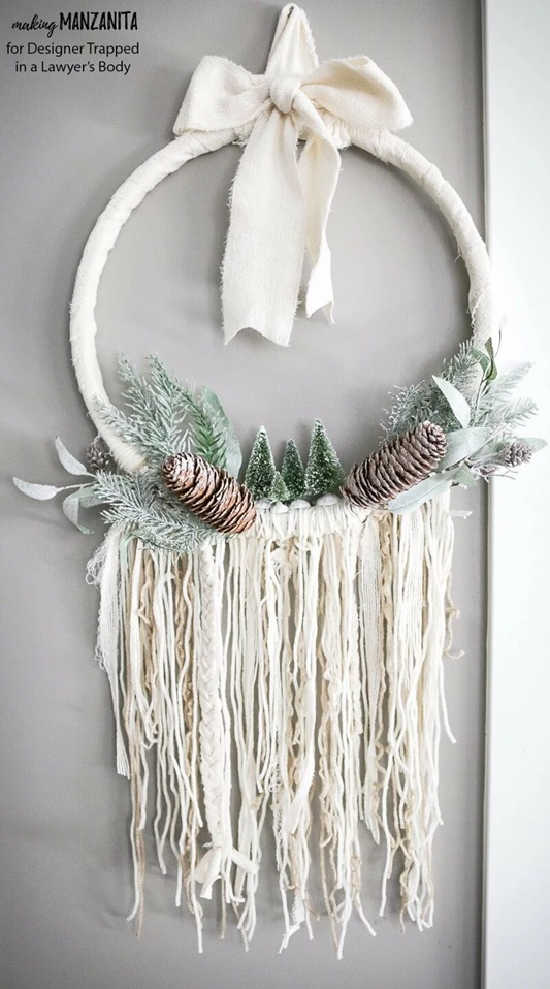 boho wreath for winter