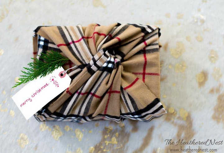 wrapping gifts with scarves