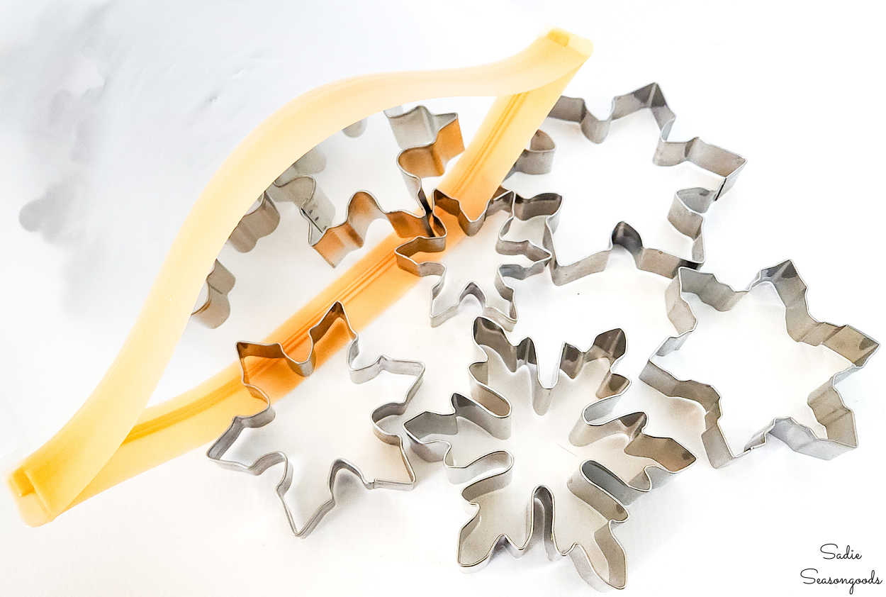 vintage cookie cutters in a snowflake shape