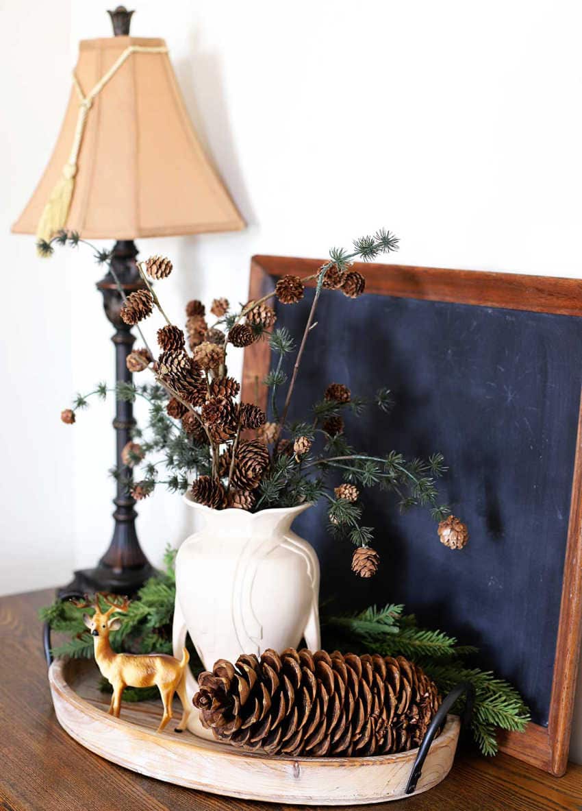 january decorating ideas with pinecones