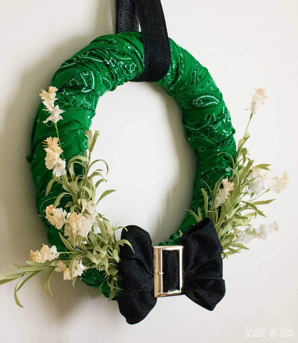 green bandanas as a st. patrick's day wreath