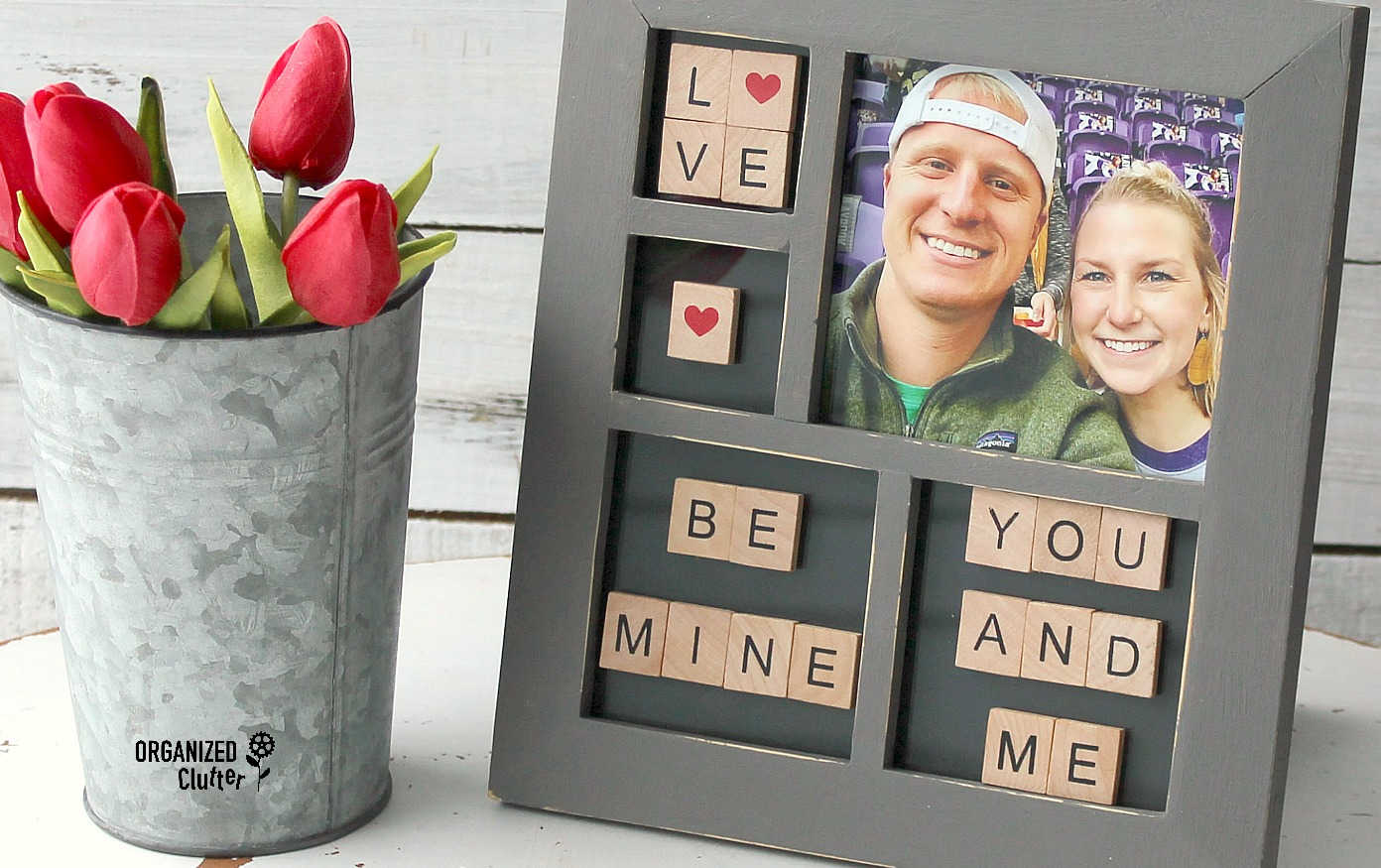 scrabble tiles for a valentine's day craft