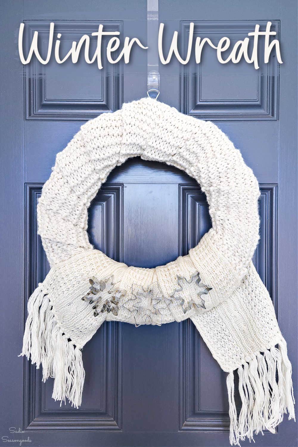 winter wreath idea with scarves