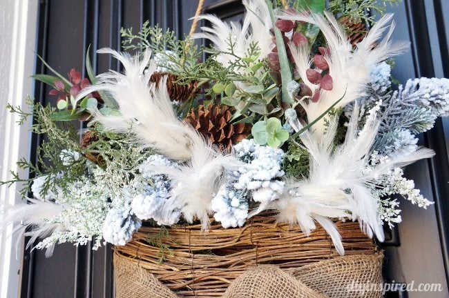 pine needle basket wreath