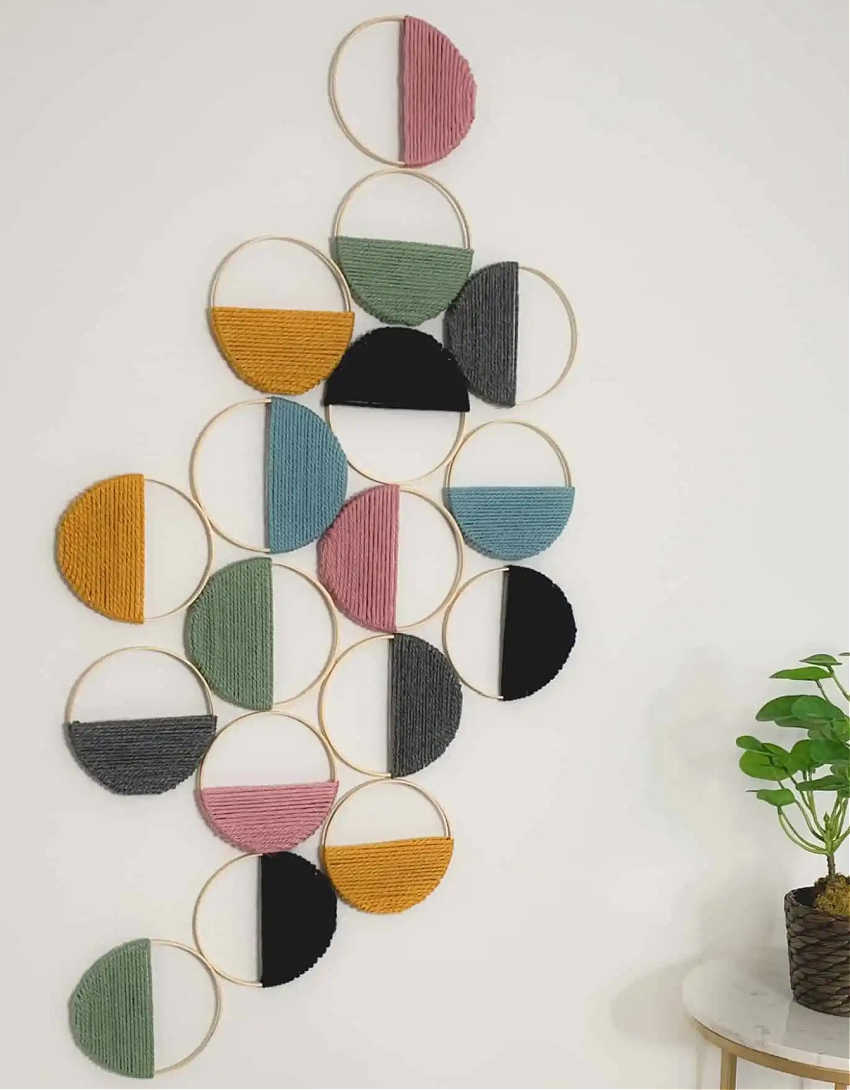 modern wall decor with yarn