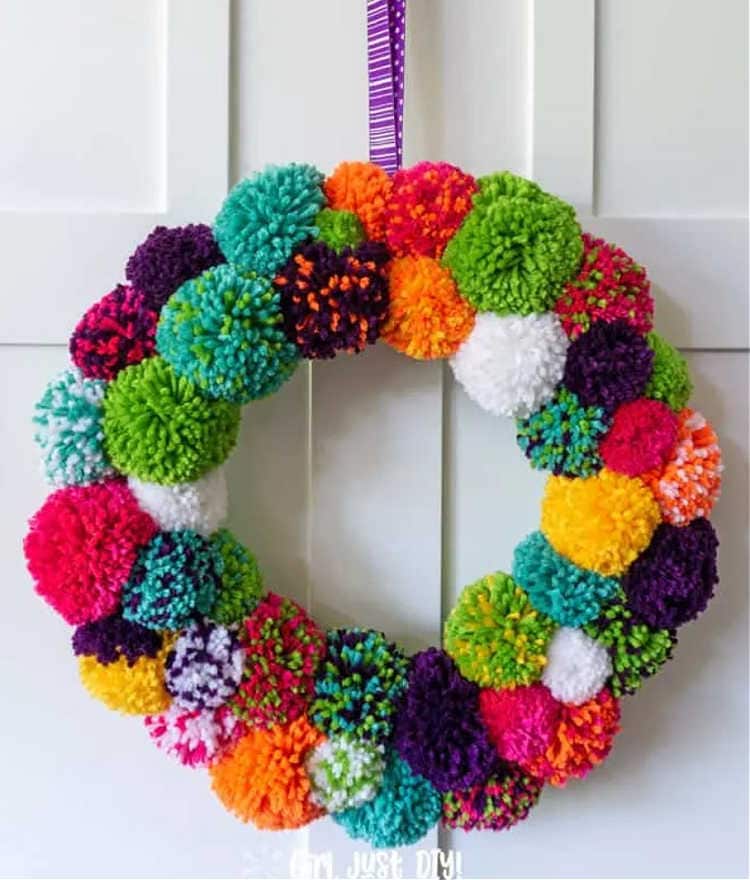 diy pom pom wreath