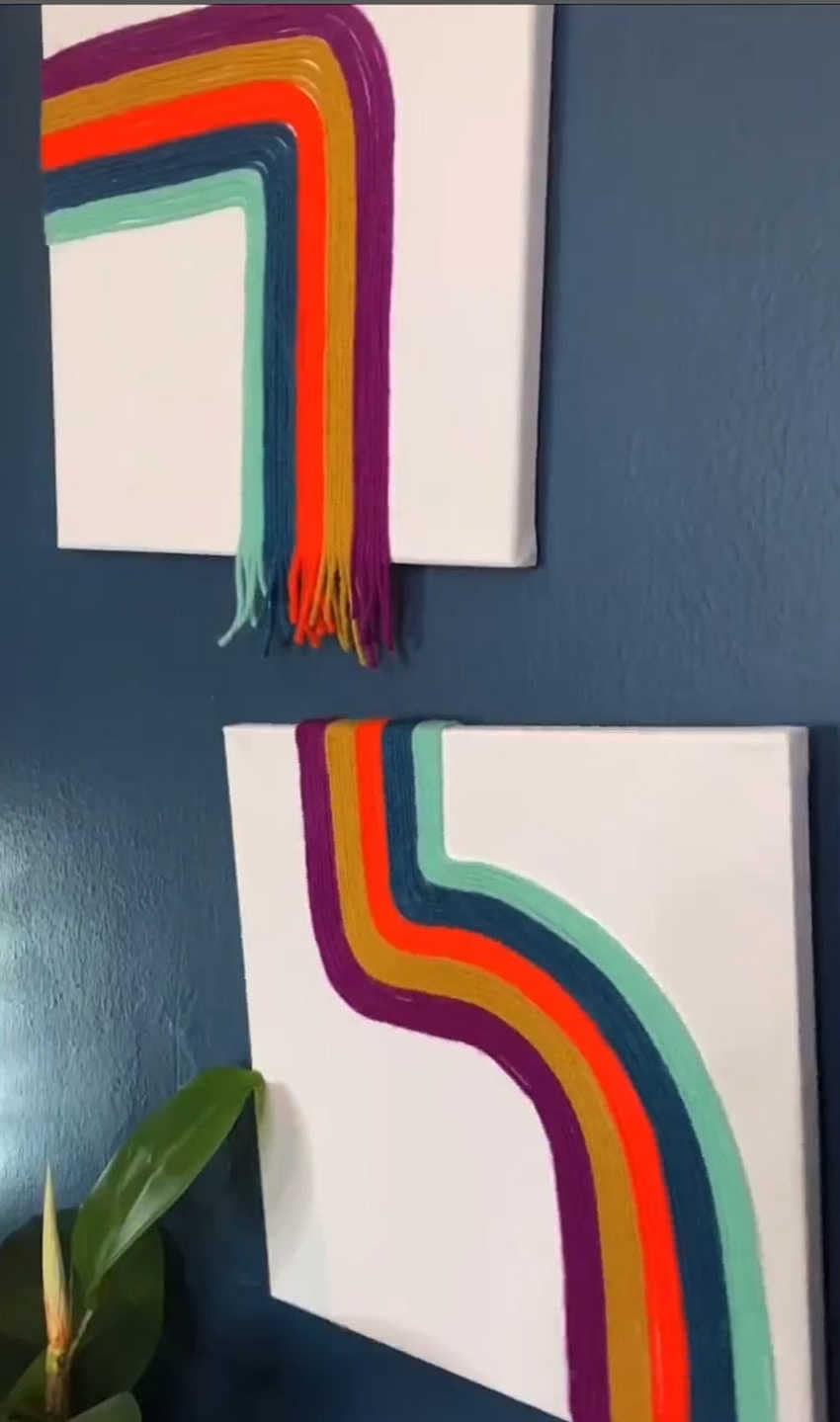 abstract rainbow wall art