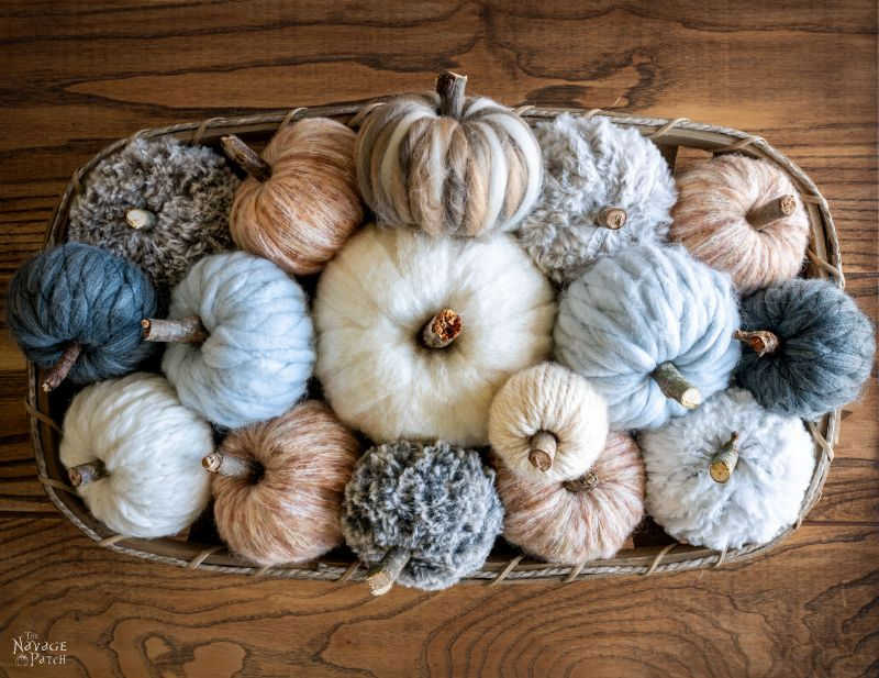 diy yarn pumpkins for fall