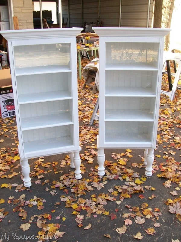 diy curio cabinets with old windows as doors