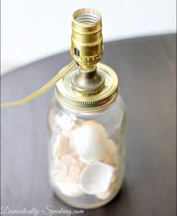 upcycling a mason jar into a lamp